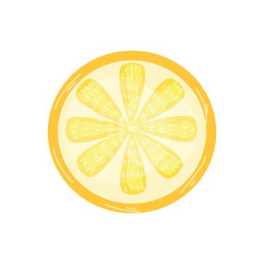 Beyaz arka planda bir dilim limon