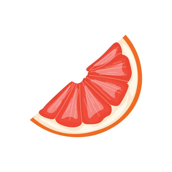 Scheibe Grapefruit Auf Weißem Hintergrund — Stockvektor