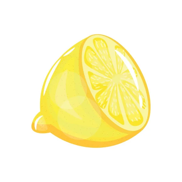 Вырезать Лимон Белом Фоне — стоковый вектор