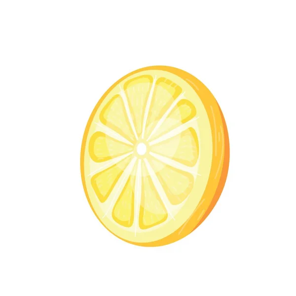 Plátek Citronu Bílém Pozadí — Stockový vektor