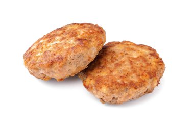 Beyaz arka planda lezzetli et pirzolaları