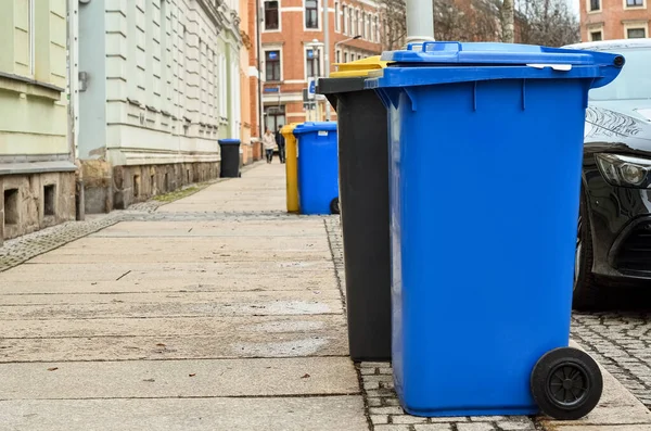 stock image Garbage containers on city street