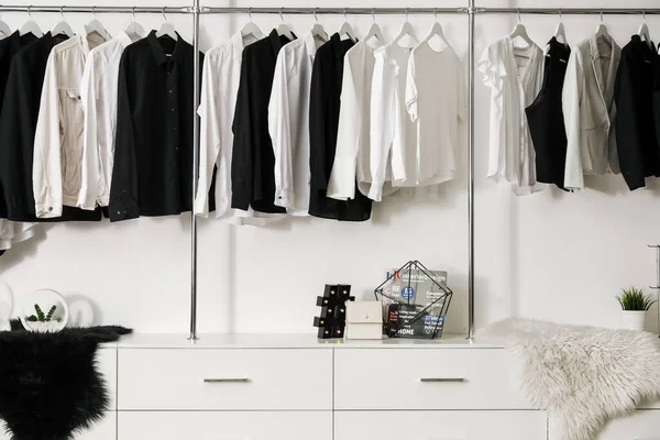 Stylish Clothes Hanging Modern Boutique — Stock Photo, Image
