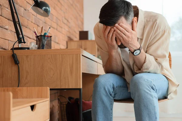 Young Man Having Panic Attack Office — Stock Photo, Image