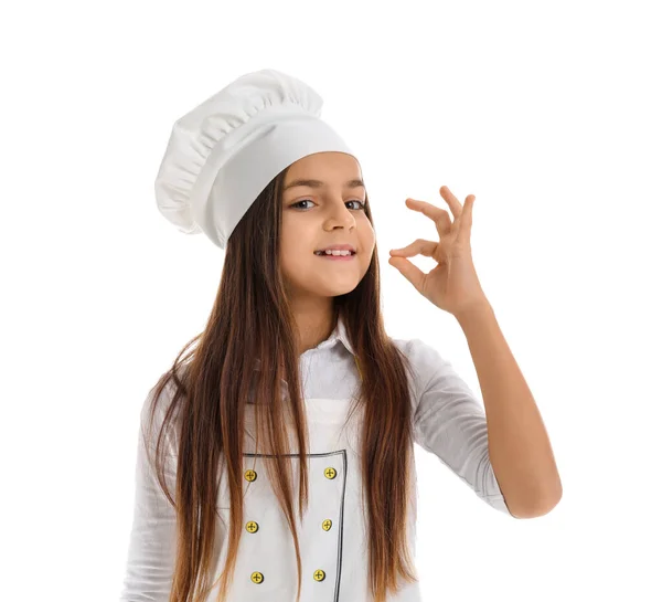 Маленький Пекарь Белом Фоне — стоковое фото