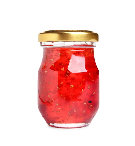 Jar Sladké Marmelády Izolované Bílém Pozadí — Stock fotografie