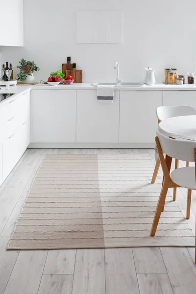 Stylish Beige Carpet Interior Modern Kitchen — Stock Photo, Image