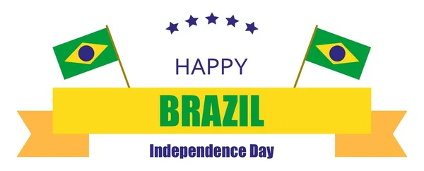 Banner Happy Brazil Independence Day — Stock Vector