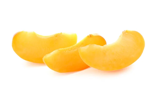 Pieces Ripe Apricot Isolated White Background — Stock Photo, Image