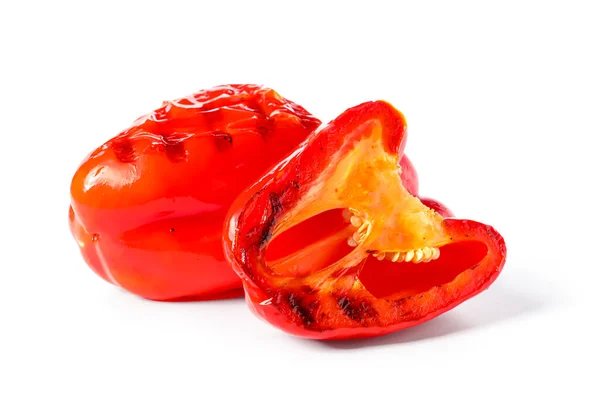 Lekkere Gegrilde Paprika Geïsoleerd Witte Achtergrond — Stockfoto