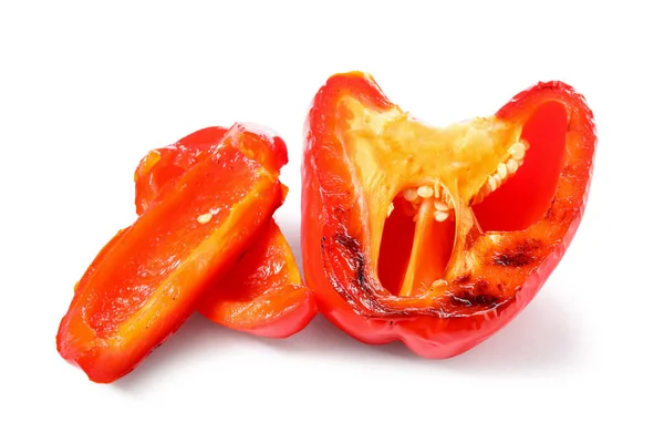 Tasty Grilled Bell Pepper Isolated White Background — Stock Photo, Image
