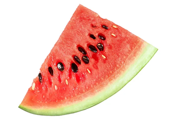 Bit Fräsch Vattenmelon Vit Bakgrund — Stockfoto