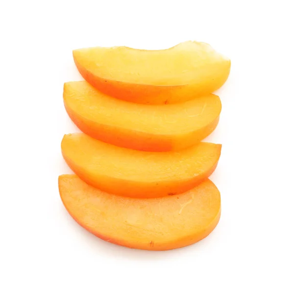 Pieces Ripe Apricot Isolated White Background — Stock Photo, Image