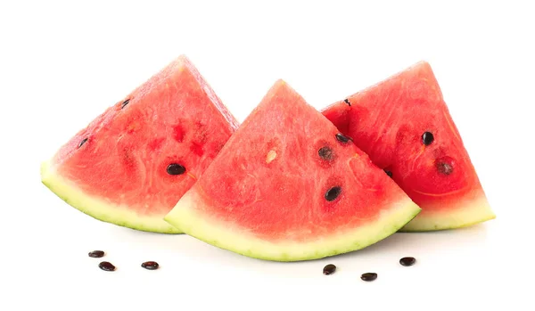 Pieces Fresh Watermelon Seeds White Background — Stock Photo, Image