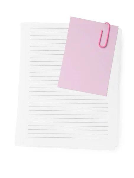 Paper Sheet Sticky Note White Background — Stock Photo, Image