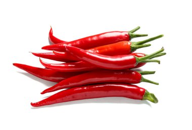 taze sıcak beyaz arka plan üzerinde izole biber