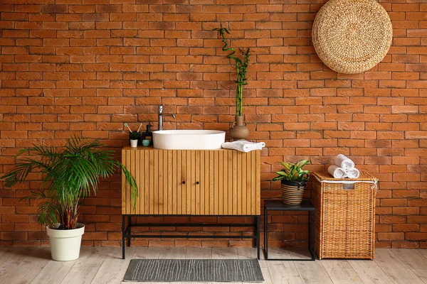 Interior Bathroom Sink Drawers Basket — Stock Photo, Image