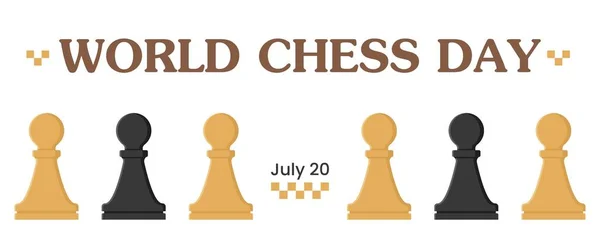 世界国际象棋日横幅 — 图库矢量图片