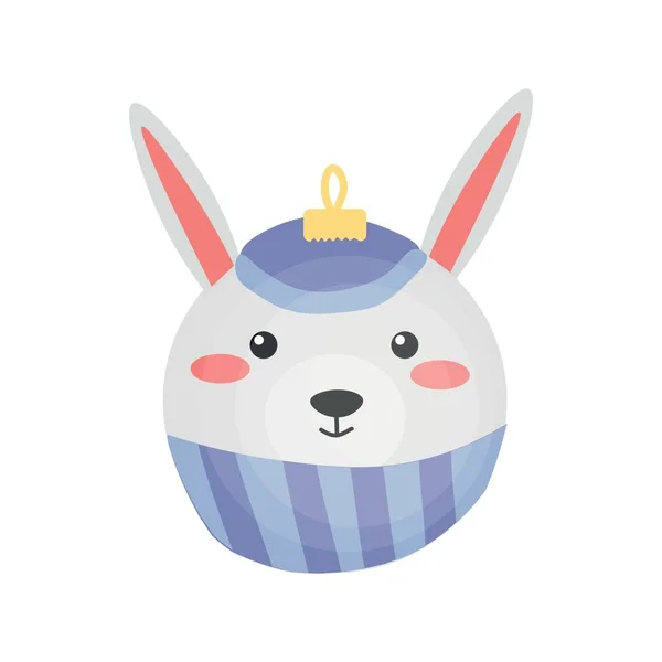 白色背景下兔子头形状的创意圣诞球 — 图库矢量图片
