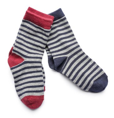 Çift çizgili çorap beyaz arka plan üzerinde izole