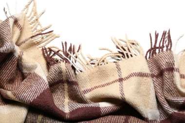 Beyaz arkaplanda yeni yumuşak battaniye