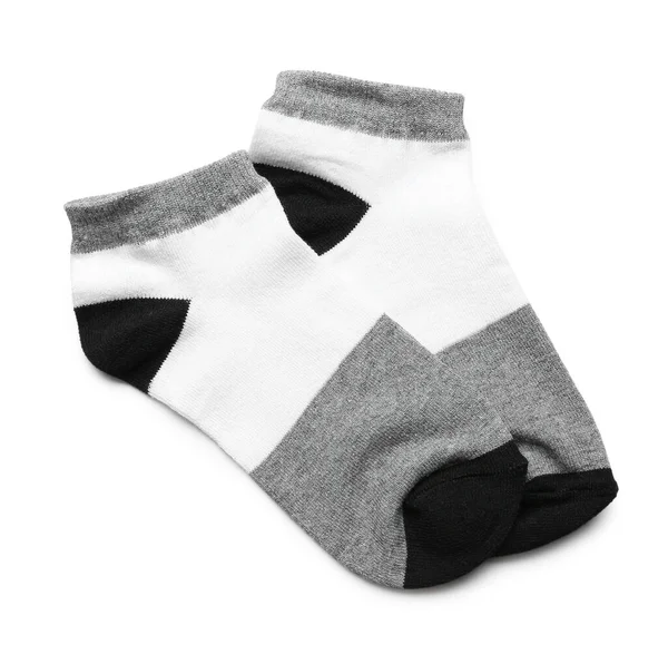 Pair Cotton Socks White Background — Stock Photo, Image