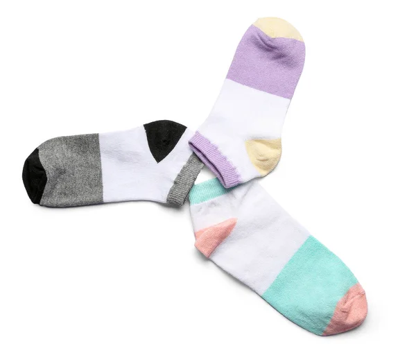 stock image Set of cotton socks on white background