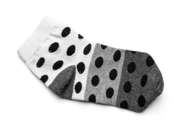 Стильна Бавовняна Шкарпетка Ізольована Білому Тлі — стокове фото