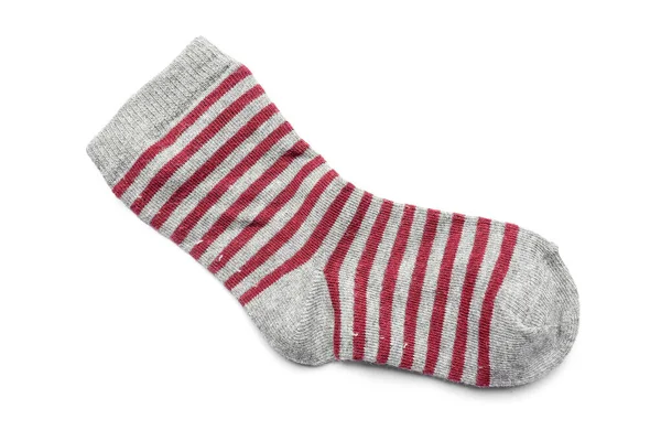 Striped Sock Isolated White Background — Stock Photo, Image