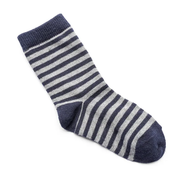 Gestreifte Socke Isoliert Auf Weißem Hintergrund — Stockfoto