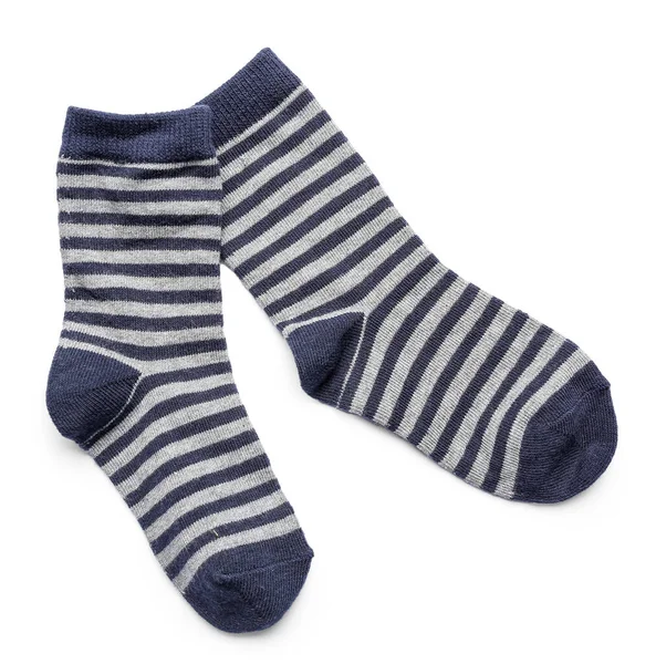 Pair Cotton Striped Socks Isolated White Background — Stock Photo, Image