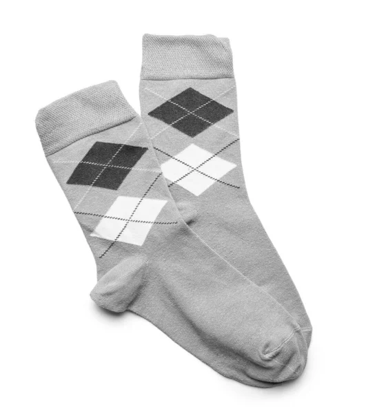 Пара Бавовняних Шкарпеток Білому Тлі — стокове фото