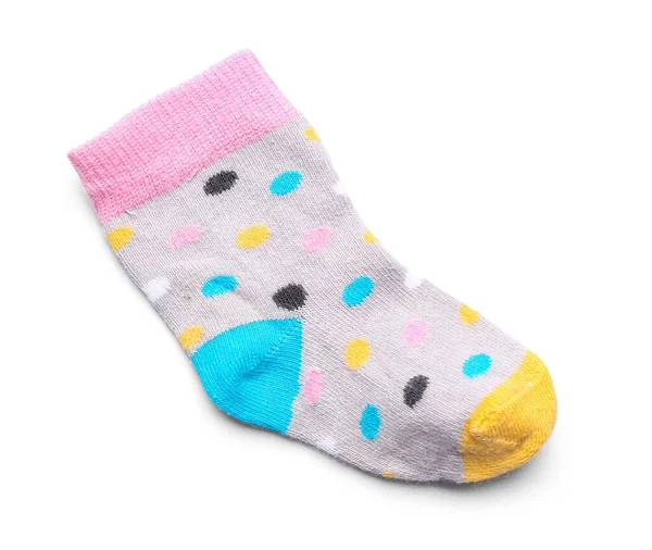 Bomull Baby Sock Isolerad Vit Bakgrund — Stockfoto