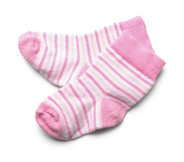Pair Baby Socks White Background — Stock Photo, Image
