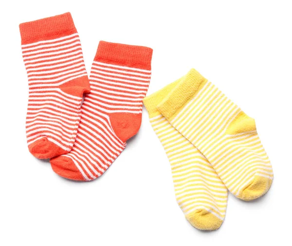 Colorful Socks Isolated White Background — Stock Photo, Image