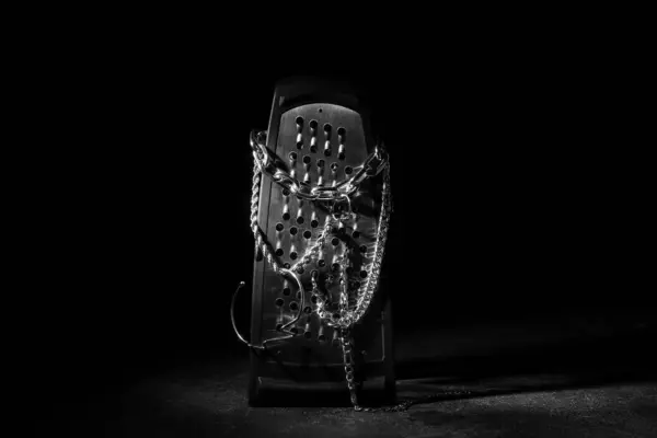 Grater Silver Jewelry Black Background — Stock Photo, Image