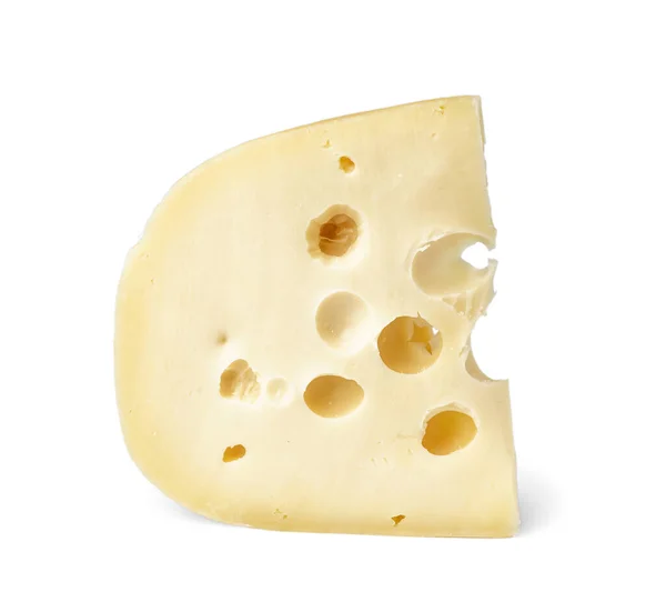 Morceau Fromage Suisse Sur Fond Blanc — Photo