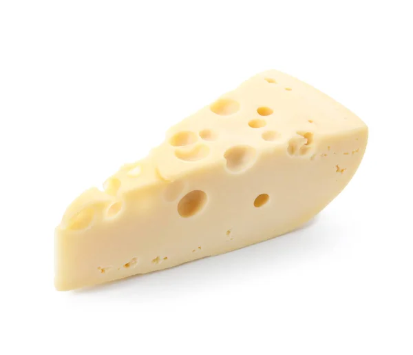 Beyaz Arka Planda Lezzetli Sviçre Peyniri — Stok fotoğraf