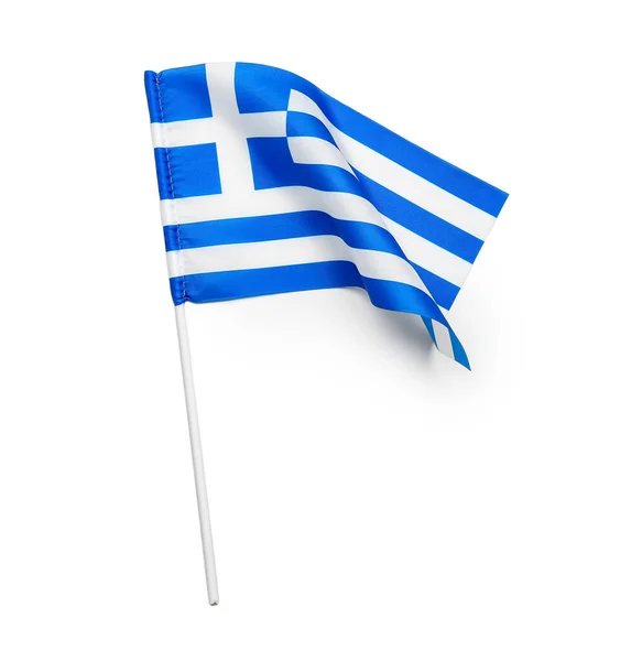 Bandera Grecia Aislada Sobre Fondo Blanco —  Fotos de Stock
