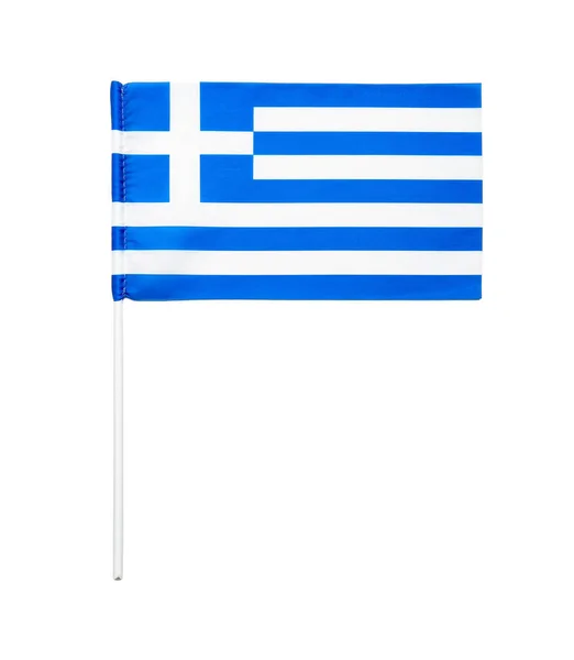 Beyaz Arka Plan Üzerinde Izole Yunanistan Bayrağı — Stok fotoğraf