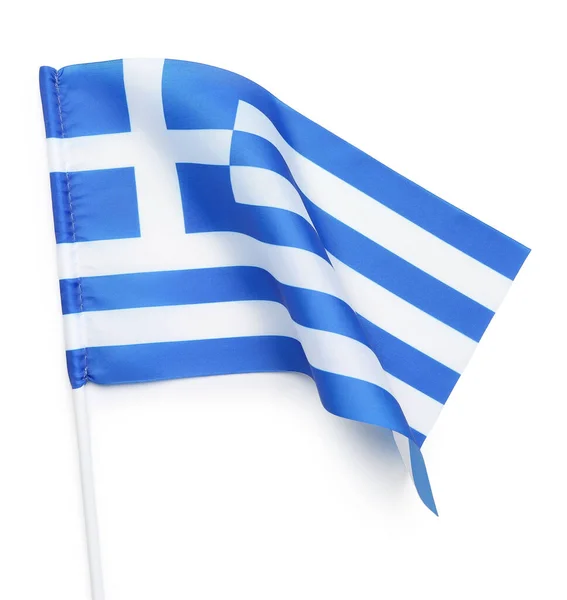 Bandera Grecia Aislada Sobre Fondo Blanco —  Fotos de Stock