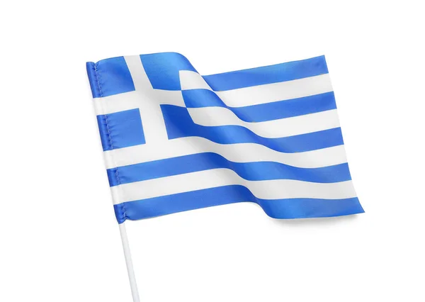Flagge Griechenlands Isoliert Auf Weißem Hintergrund — Stockfoto