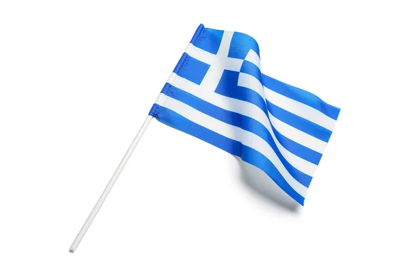 Flagge Griechenlands Isoliert Auf Weißem Hintergrund — Stockfoto