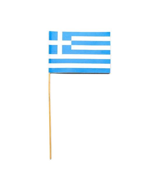 Bandeira Grécia Isolada Sobre Fundo Branco — Fotografia de Stock
