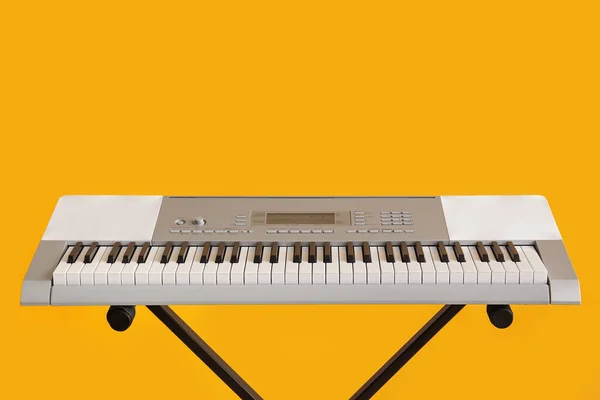 Modern Synthesizer Yellow Background — Stock Photo, Image