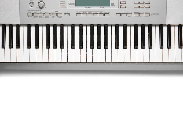 Современная Синтезаторная Клавиатура Изолирована Белом Фоне — стоковое фото