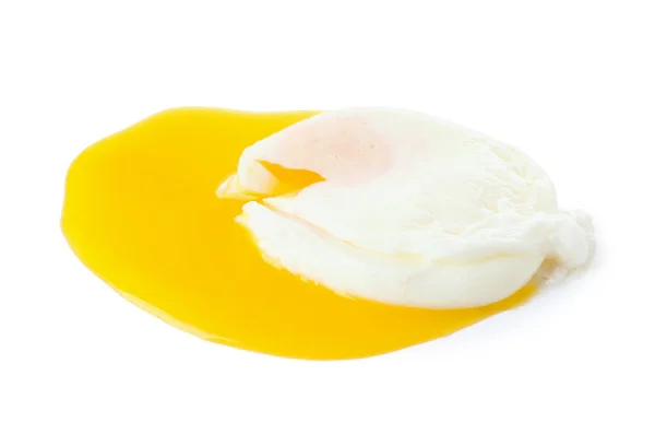 Νόστιμο Αυγό Ποσέ Απομονωμένο Λευκό Φόντο — Φωτογραφία Αρχείου