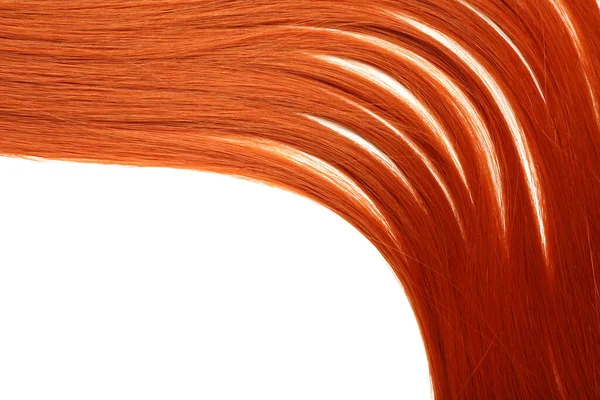 Красивые Рыжие Волосы Выделены Белом Фоне Крупным Планом — стоковое фото