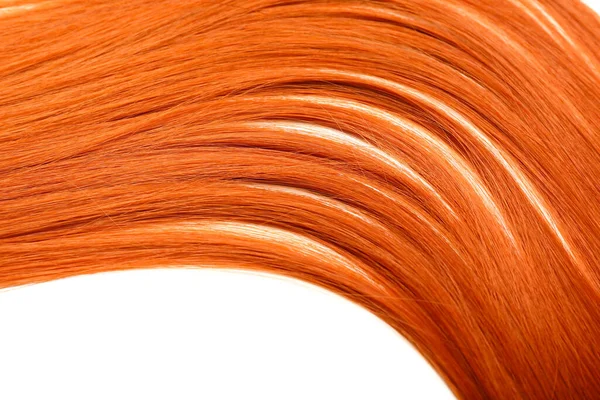 Beyaz Arkaplanda Güzel Kızıl Saçlar Yakın Plan — Stok fotoğraf