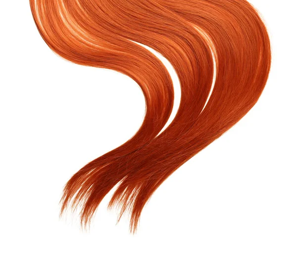 Рыжие Волосы Белом Фоне Крупным Планом — стоковое фото